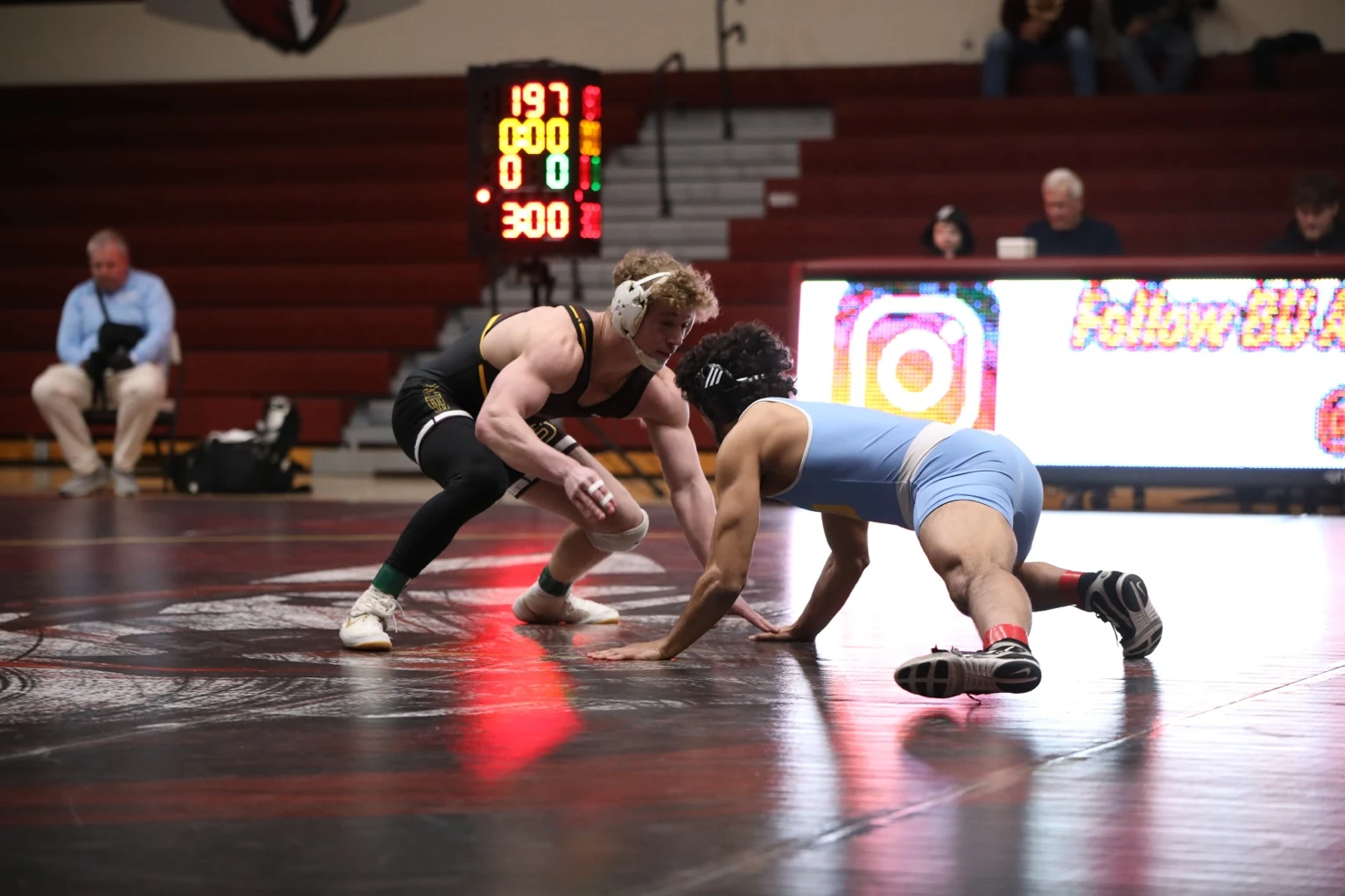 Tanner Culver competing in college wrestling